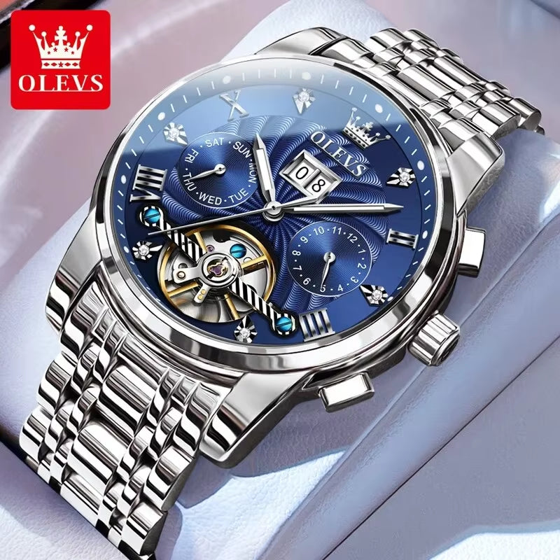 Title: 9910 Men's Luxury Skeleton Tourbillon Automatic Mechanical Stainless Steel Wristwatch ⌚✨