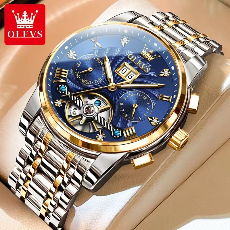 Title: 9910 Men's Luxury Skeleton Tourbillon Automatic Mechanical Stainless Steel Wristwatch ⌚✨