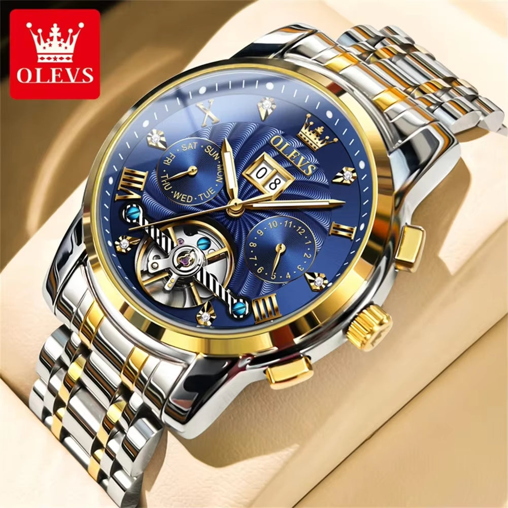 Title: 9910 Men's Luxury Skeleton Tourbillon Automatic Mechanical Stainless Steel Wristwatch ⌚✨