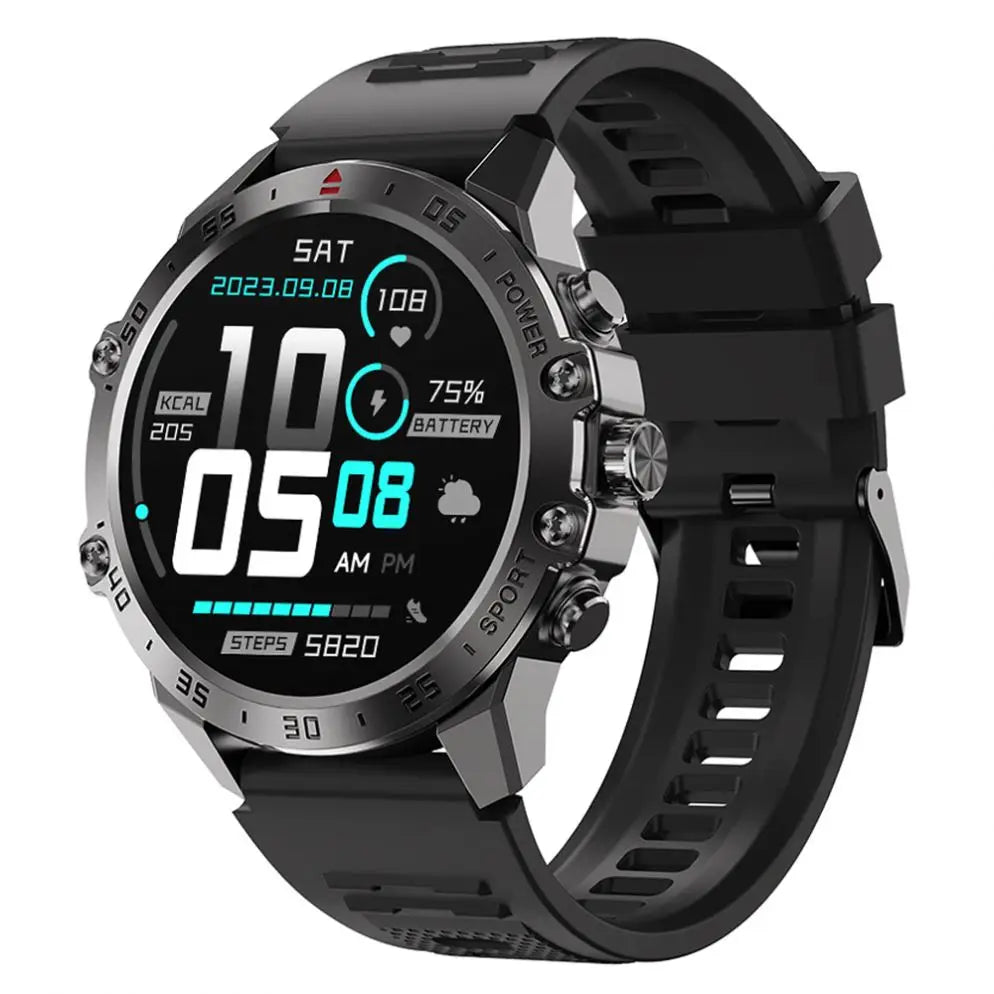 "2024 T57 Smartwatch: Stylish 1.43-Inch AMOLED Display, Health Monitoring, Waterproof Fitness Tracker with Bluetooth Calling & Voice Assistant for Men"