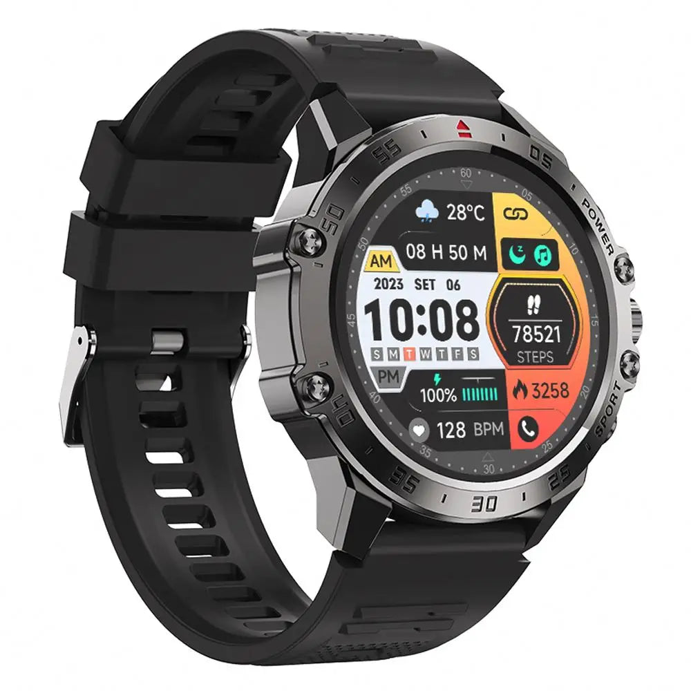 "2024 T57 Smartwatch: Stylish 1.43-Inch AMOLED Display, Health Monitoring, Waterproof Fitness Tracker with Bluetooth Calling & Voice Assistant for Men"