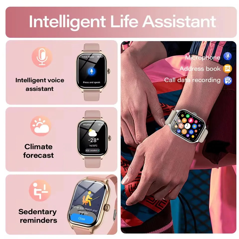 🌟🔊 Smartwatch: Voice Calls, 24Hr Health Monitor & 100+ Sports Modes | 2.01" Display 2025 📱💪