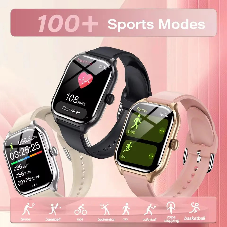 🌟🔊 Smartwatch: Voice Calls, 24Hr Health Monitor & 100+ Sports Modes | 2.01" Display 2025 📱💪