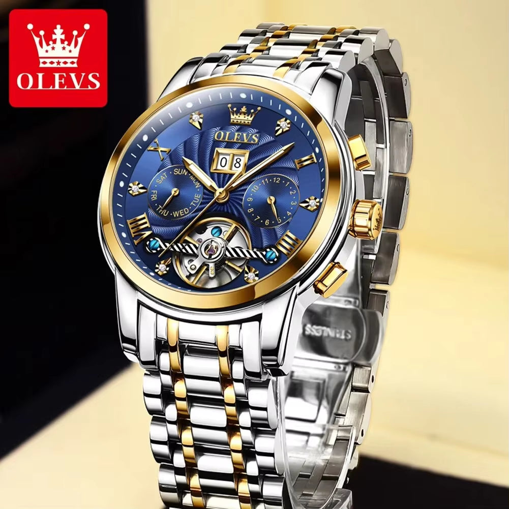 Title: 9910 Men's Luxury Skeleton Tourbillon Automatic Mechanical Stainless Steel Wristwatch ⌚✨