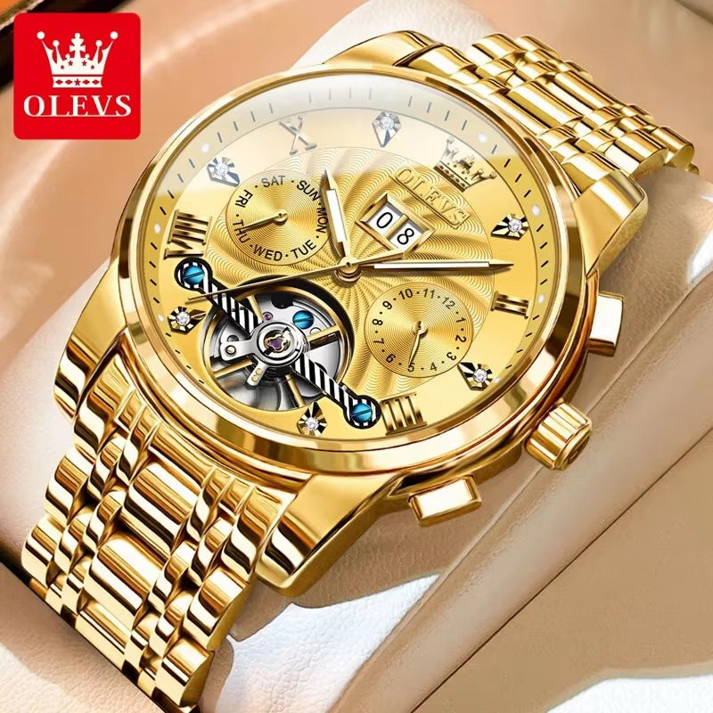 Title: 9910 Men's Luxury Skeleton Tourbillon Automatic Mechanical Stainless Steel Wristwatch ⌚✨