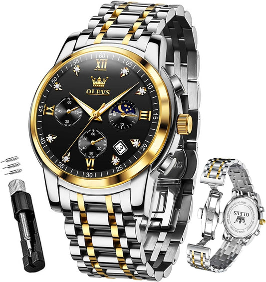 Watches for Men - Quartz Luxury Luminous Water Resistant Chronograph ⌚🔥