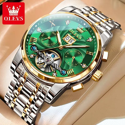 Title: 9910 Men's Luxury Skeleton Tourbillon Automatic Mechanical Stainless Steel Wristwatch ⌚✨